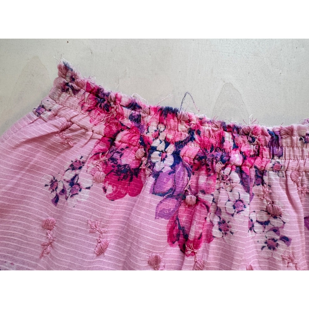 Loveshackfancy Cairo SkirtGarden Glow Pink Large Floral Mini Tiered Ruffled - Picture 10 of 11